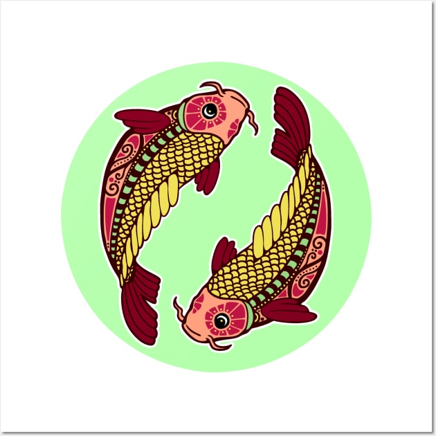 Pisces Fish Round Wall Art by She Gets Creative